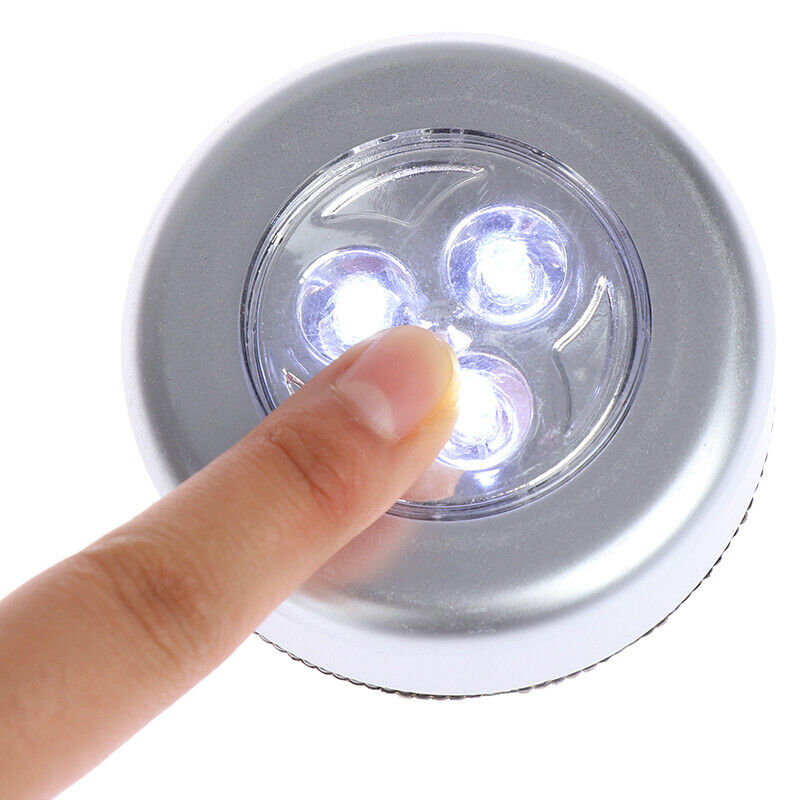 1 Pcs LED Car Touch Lights Push Tap Stick On Click Lamps Battery Power N..l8