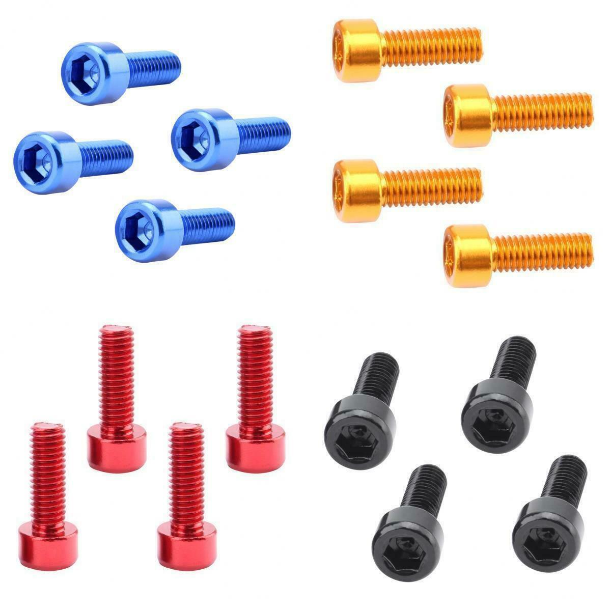 16Pcs Sturdy Aluminum M5 19.3mm Bike Bottle Cage Bolts Holder Bracket Screws