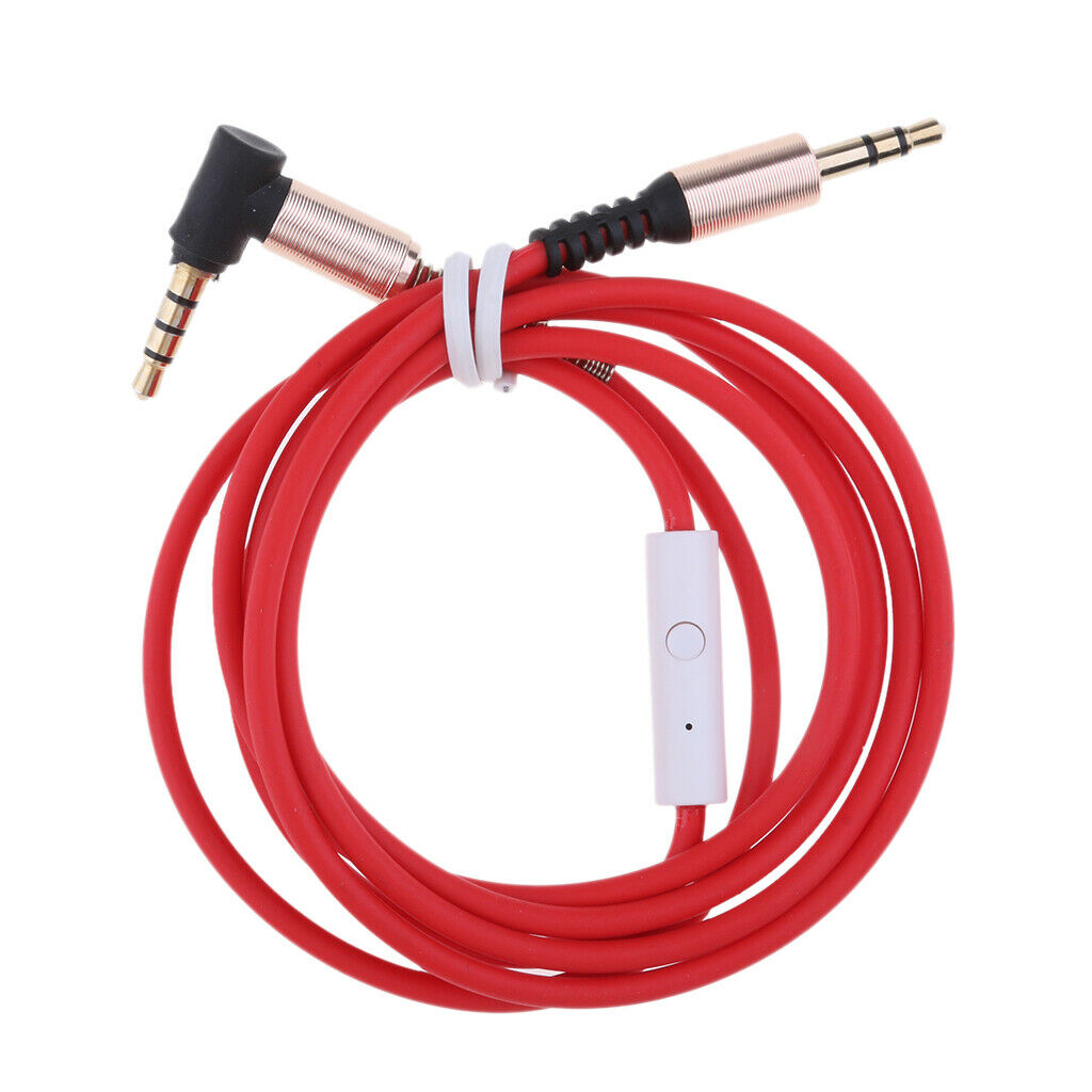 3  .  5mm     Male     to     Male     Aux     Audio     Cable     W  /   Mic