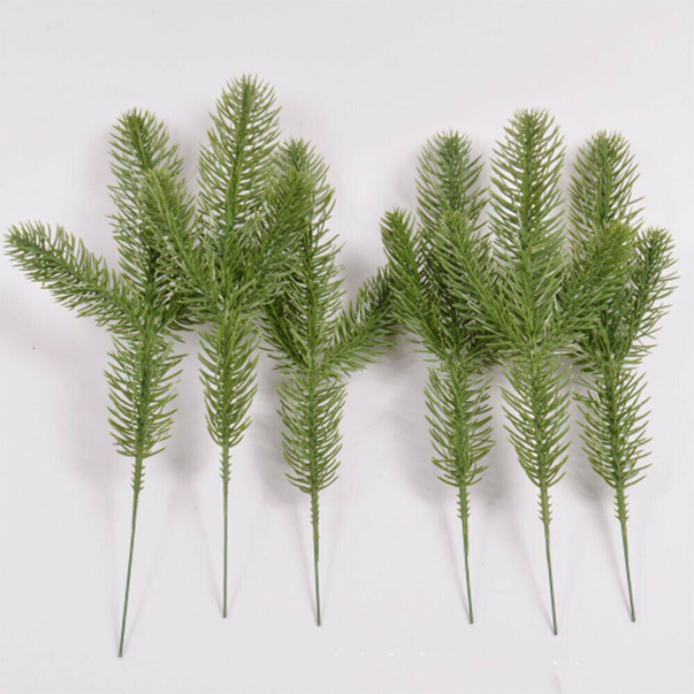 10Pcs Artificial Green Pine Branches For DIY Garland Christmas Garden Decoration
