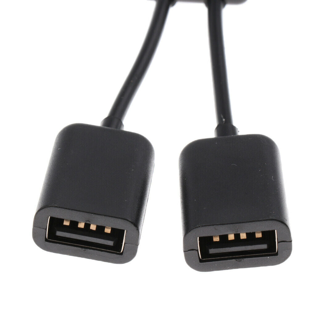 USB 3.1 Type C to Dual USB A 2.0 OTG Charge Hub Adapter Connector Cable Black