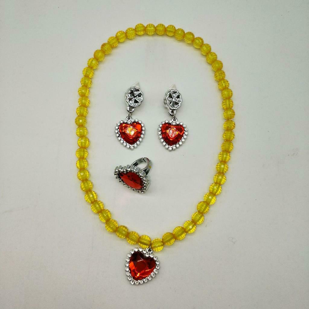 3Sets Cute Kids Princess Belle Costume Props Wand Tiara Jewerly Kit Holiday