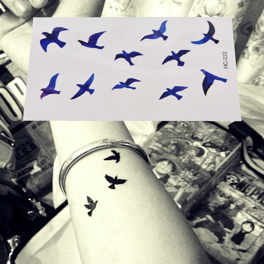 FakeTattoo Stickers Liberty Birds Fly Waterproof Temporary Tattoos StickerBDAU