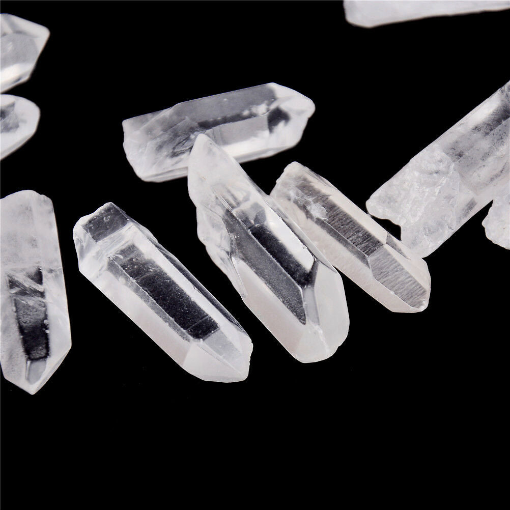 50g Lot Tibet Natural Clear Crystal White Quartz Points Terminated Wand Sp.l8