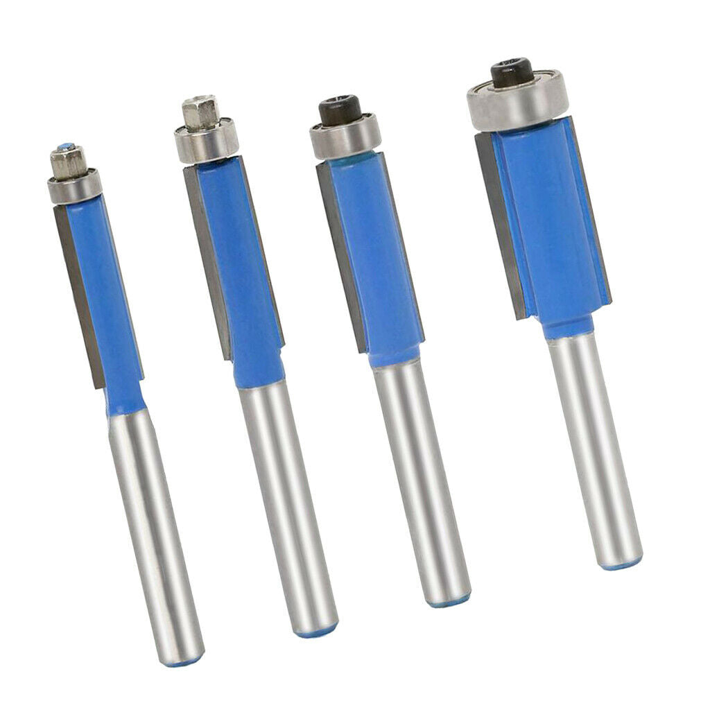 Milling cutter 1/4 '' wood milling cutter router bit trimming cutter set, 4 pcs