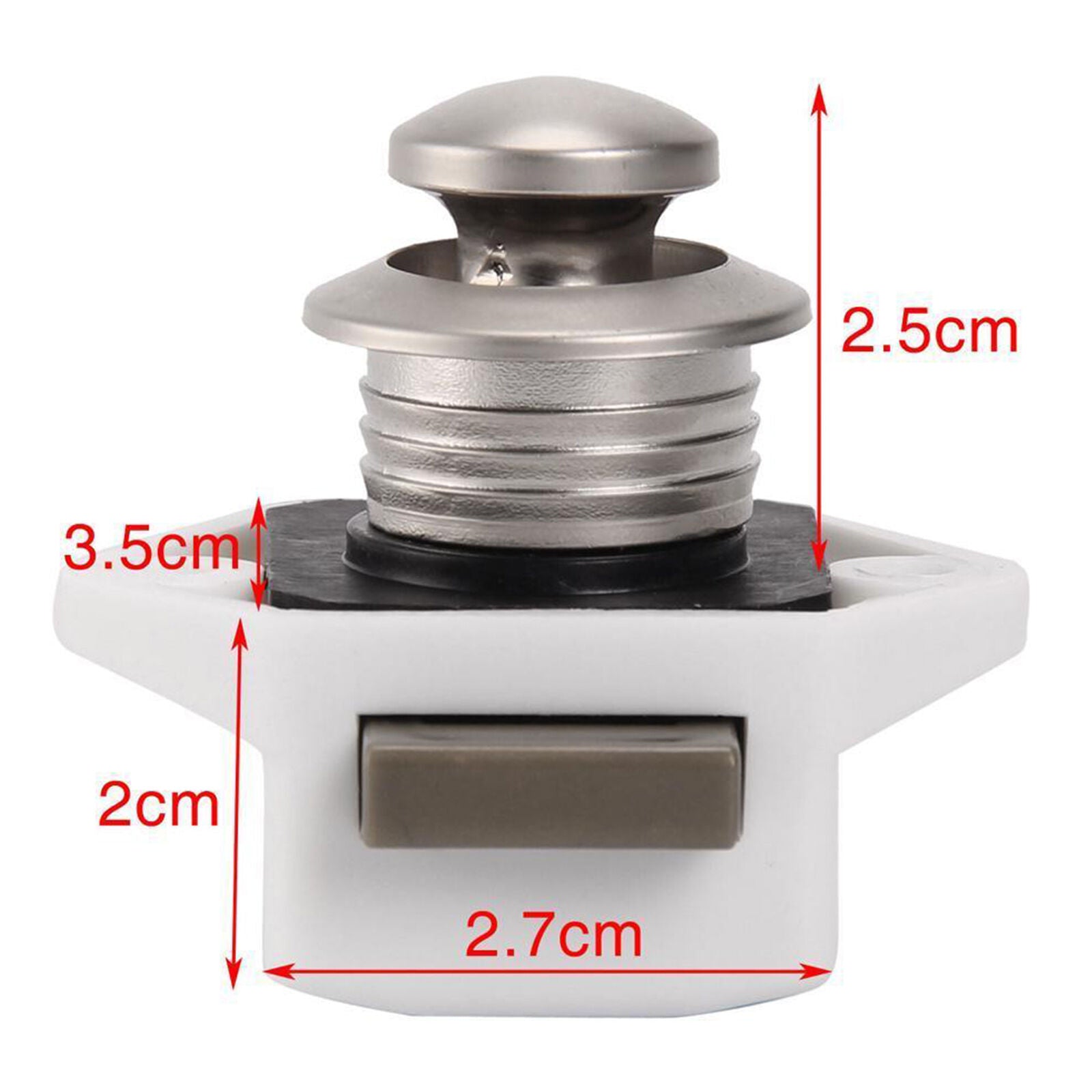 5X Mini Push Button Catch Lock Drawer Cupboard Door knob Camper Caravan Latch