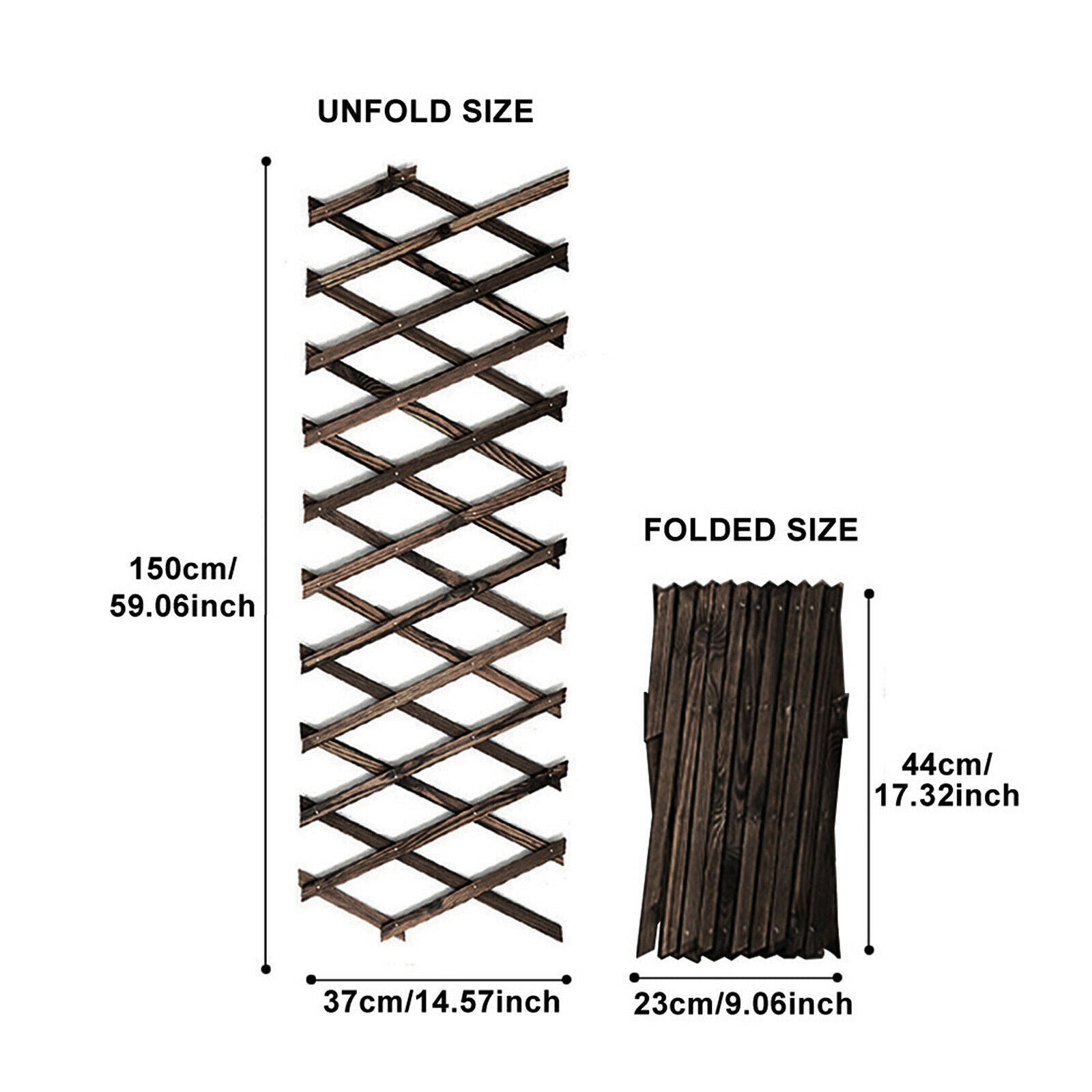 2Pcs Retractable Pine Wooden Trellis Fence Garden Decor Flowers Growing