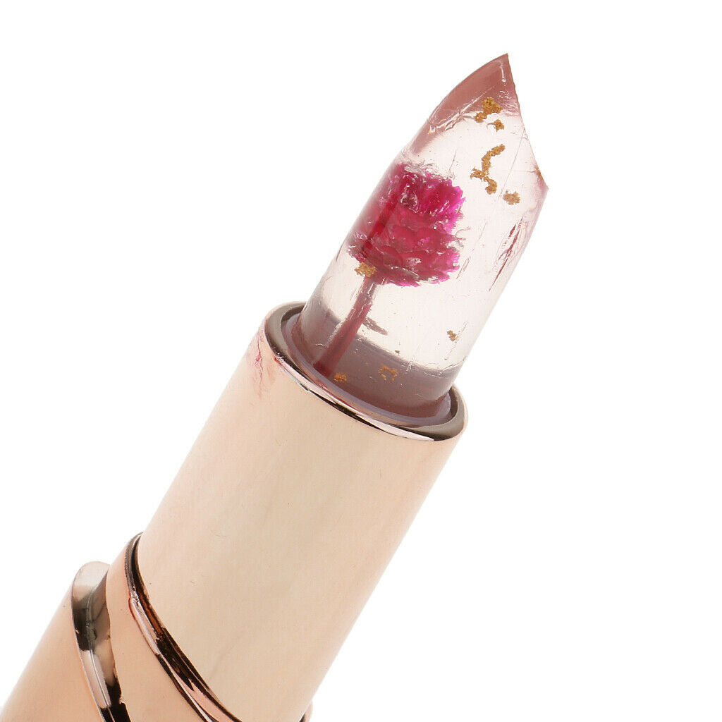 3Pcs Flower Jelly Lipstick Magic Color Change+1Pc Dual Color Eyeshadow Stick