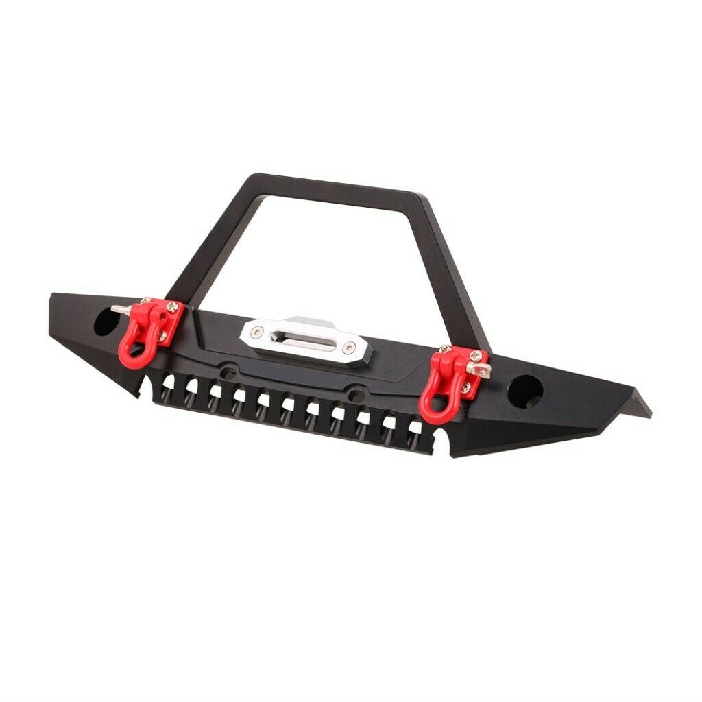 Metal Front Bumper w/ 2 LED Headlights for Axial SCX10 1/10 RC Rock Crawler
