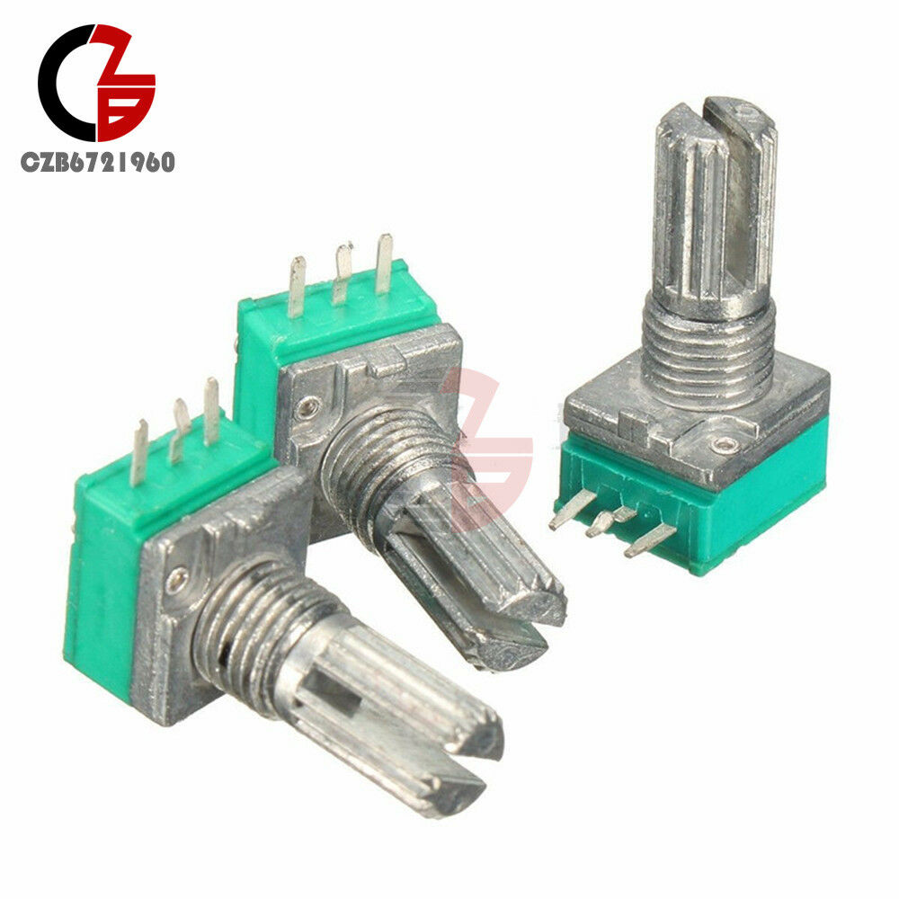 3PCS 6mm Knurled Shaft Single Linear B Type 10K ohm 3 Pin Rotary Potentiometer