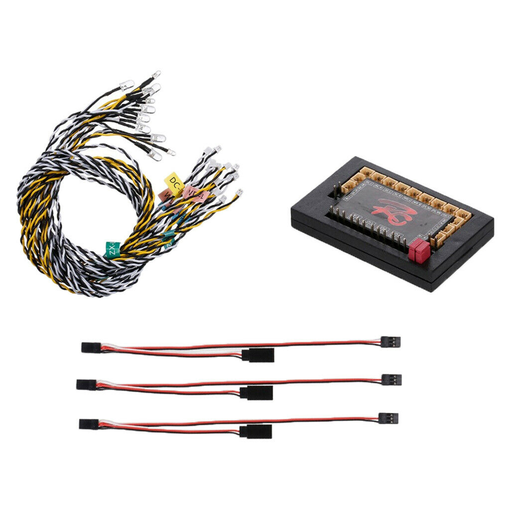 Light Kit 14-LED Flashing Light System 1/10 1/8 Lamp Kit Set Set Hobby Parts