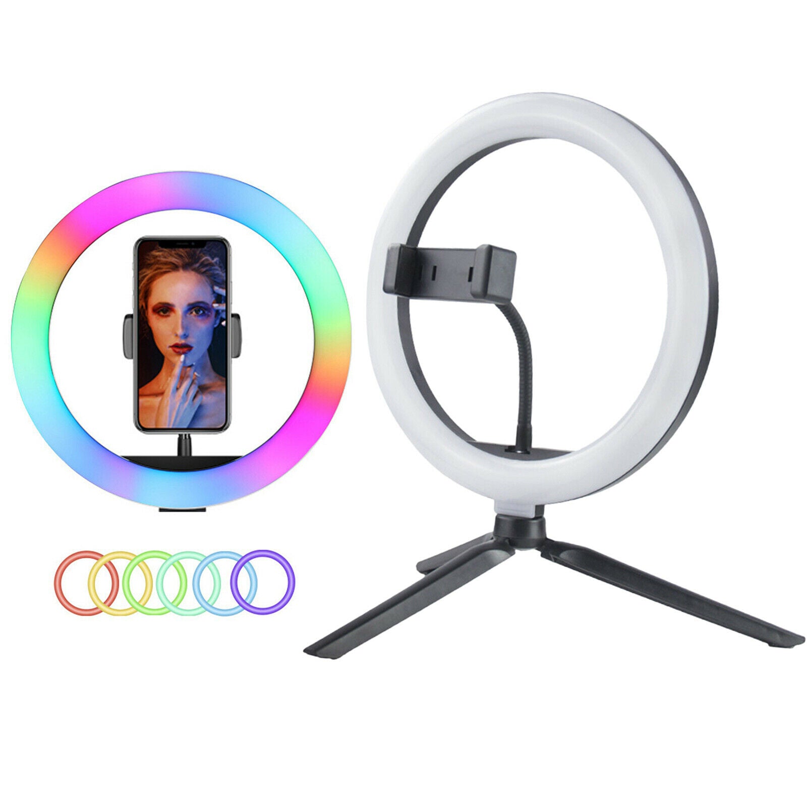 10inch LED Ring Dimmable Light with Tripod Stand Tabletop Makeup Ringlight