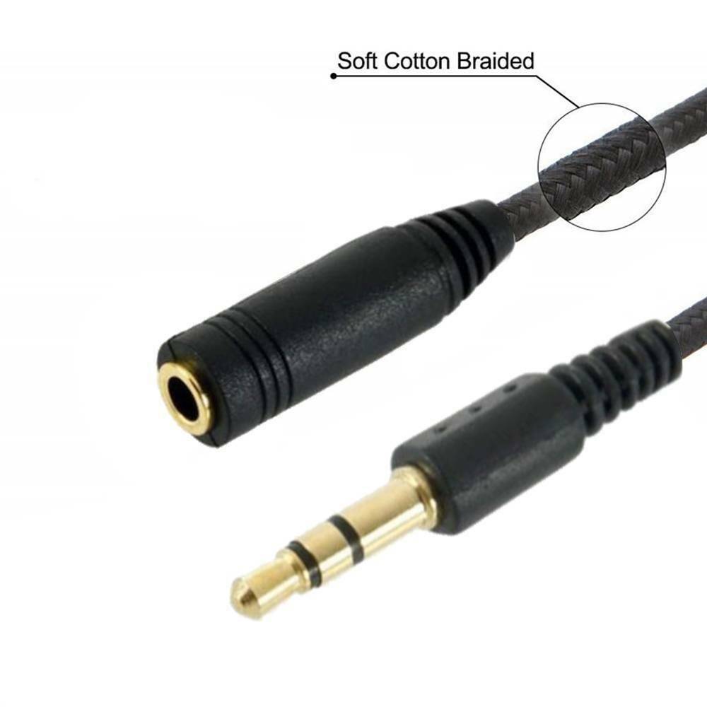 1.5m 3.5mm Jack Male to Female Audio Aux Extension Cord Headphone Cable Extender