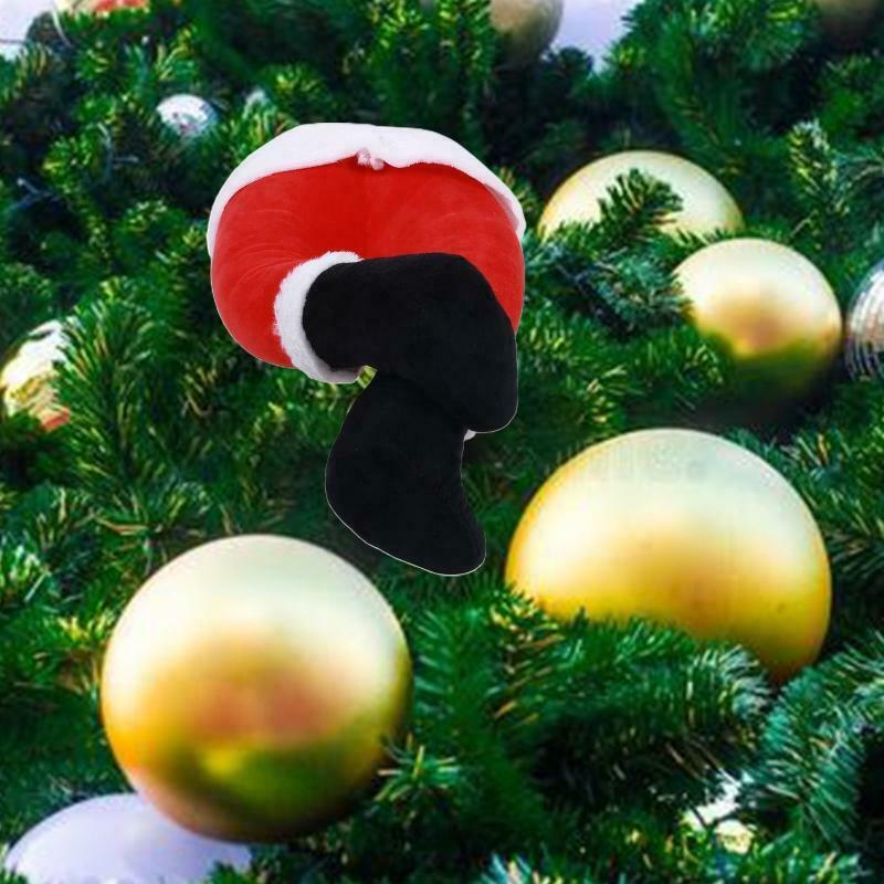 Christmas Tree Stick Out Santa Kicking Legs Door Ornament Indoor Stuck Decor