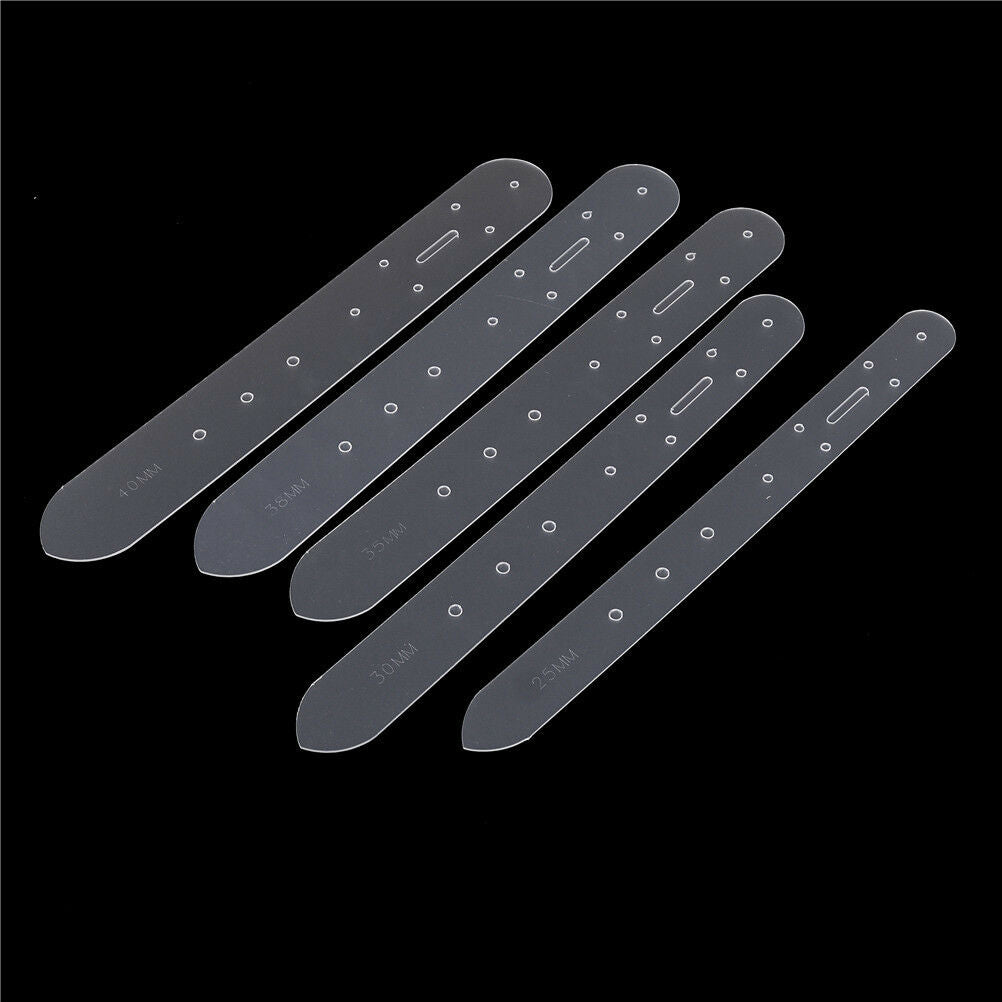 5pcs/set Acrylic Leather Belt Buckle Head End Templates Stencil Tool .l8