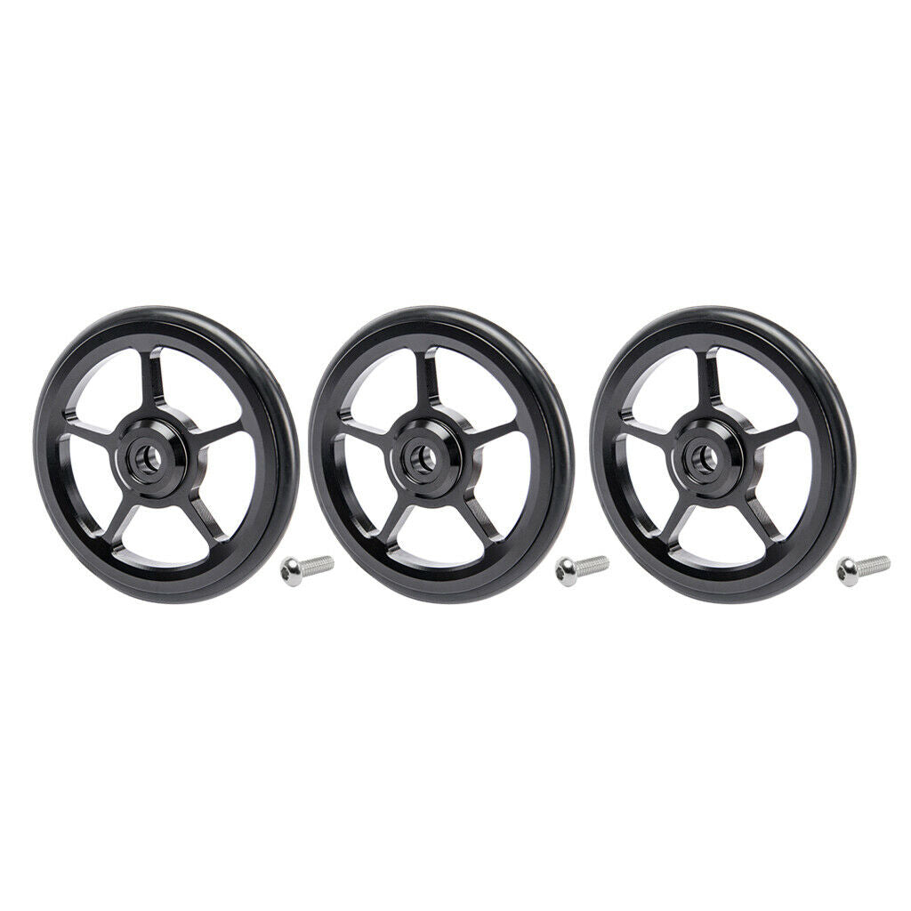 3 Pieces Bike Easy Wheels Easywheel for Brompton Cycle Components Black