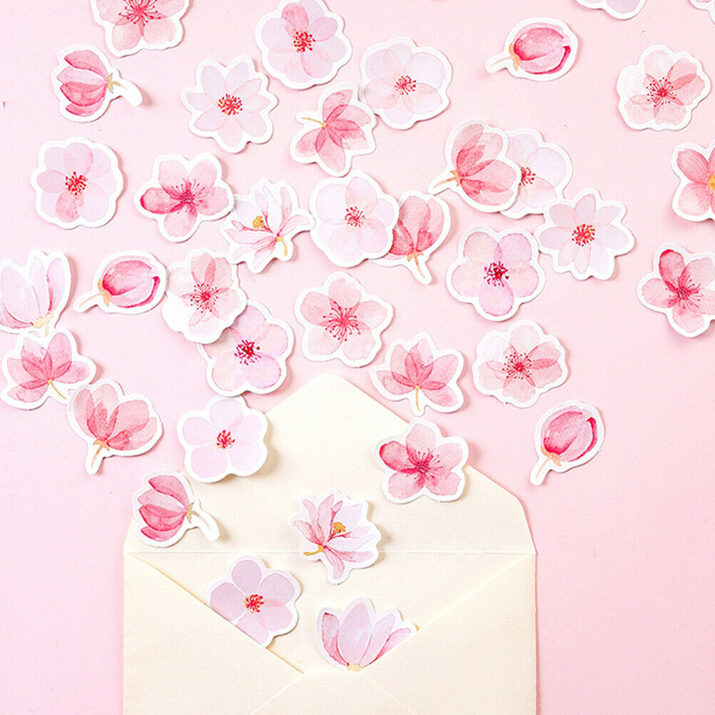 45pcs/pack Cherry Sakura Journal Stickers DIY Diary Stationery Stickers .l8