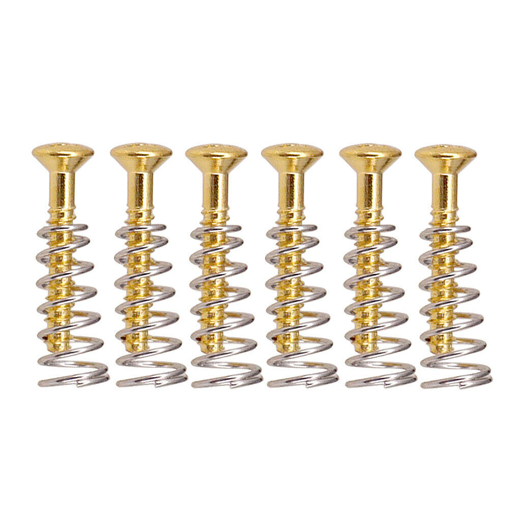 6 Pcs of Set  Single Coil Pickups Flat Screws Springs Repairment for Electric