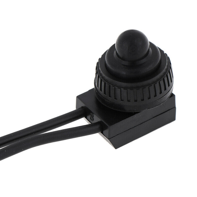 2PCS 12V Waterproof Push Button On-Off Switch With 4" Lead Wire Black MEA.l8