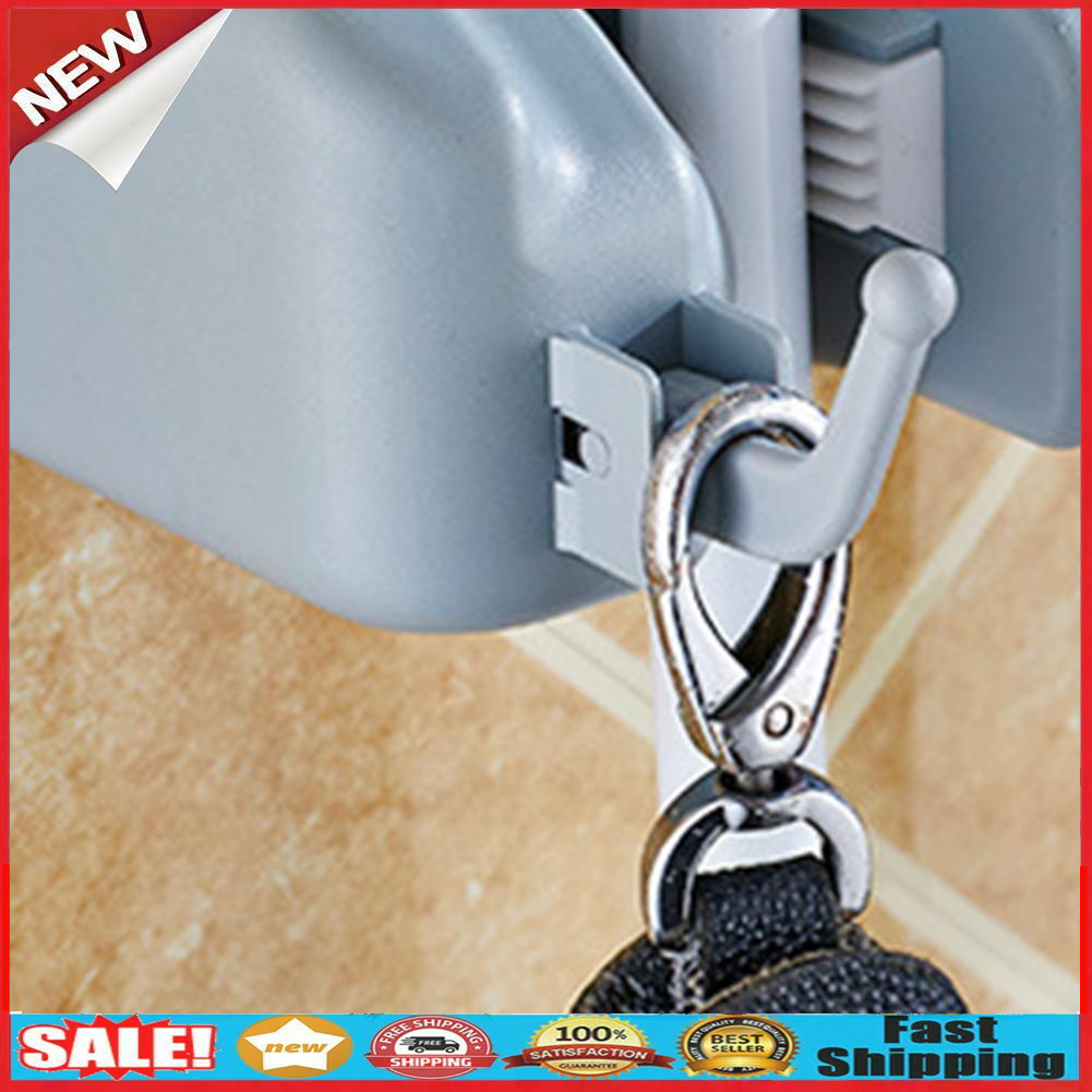 ABS Plastic Mop Holder Broom Organizer 5 Slots 6 Hooks Wall Mounted @