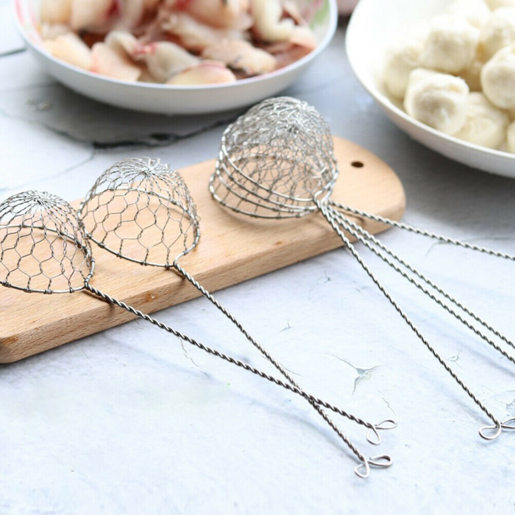 Long Handle Fondue Sieve Hot Pot Colander Stainless Steel Fondue Strainer