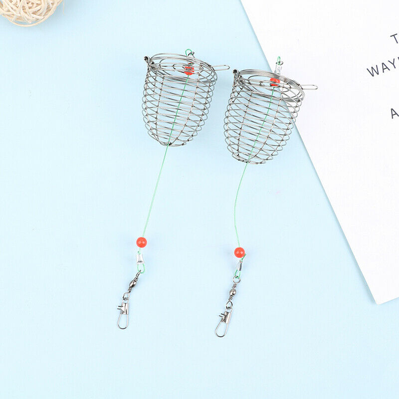 Small Stainless Steel Bait Cage Basket Feeder Holder Fishing Accessories TacBDA