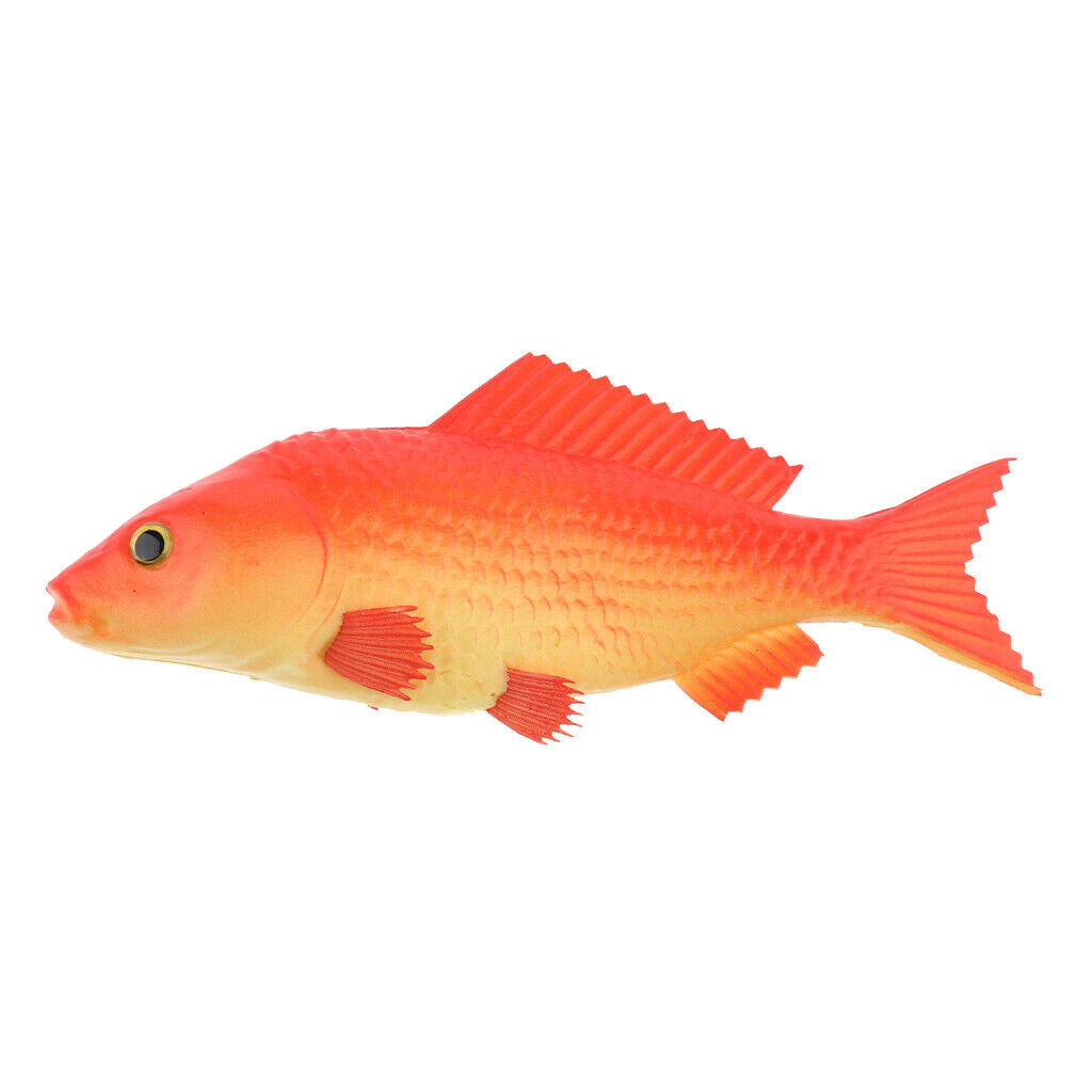 Set of 2 Carp Ornament Aquarium Decoration Creatures Kids Toys Grey+Red