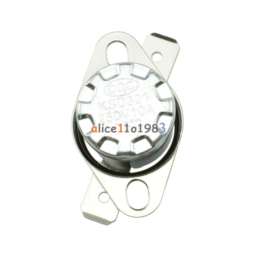 3PCS KSD301 75°C / 167°F Degree Celsius N.C.Temperature Switch Thermostat
