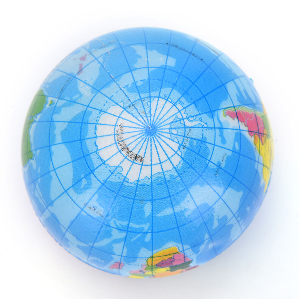 Earth Globe Stress Relief Bouncy Foam Ball Kids World Atlas Geography Ma.l8