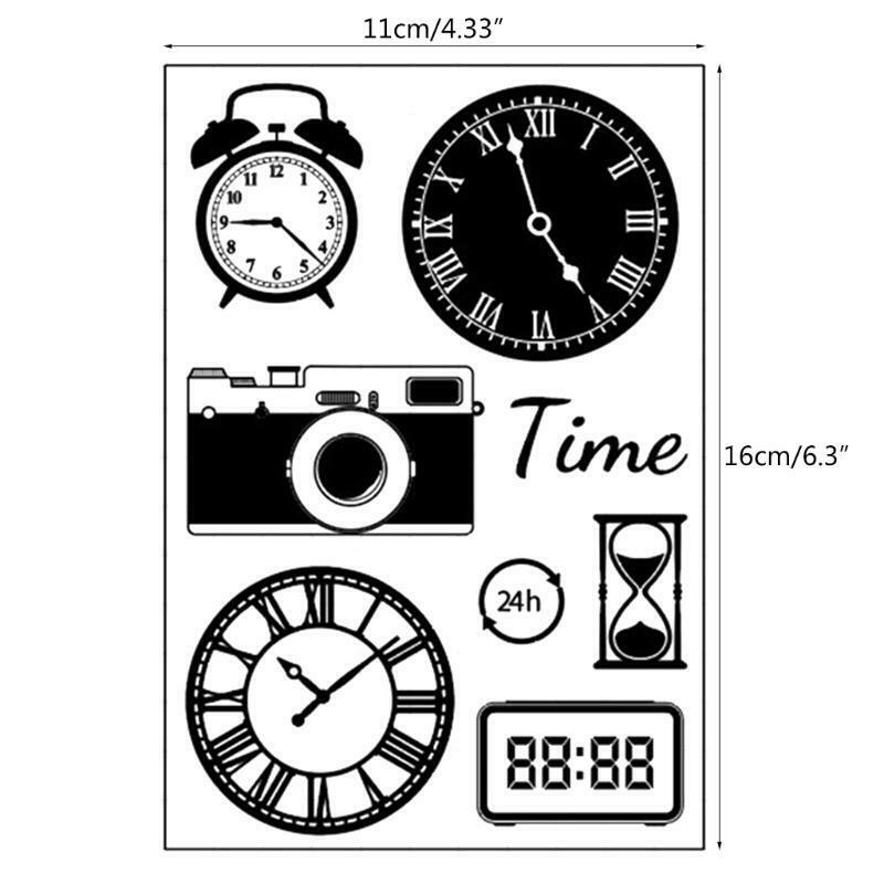 Time Clock Silicone Clear Seal Stamp DIY Scrapbooking Embossing Photo Album Card