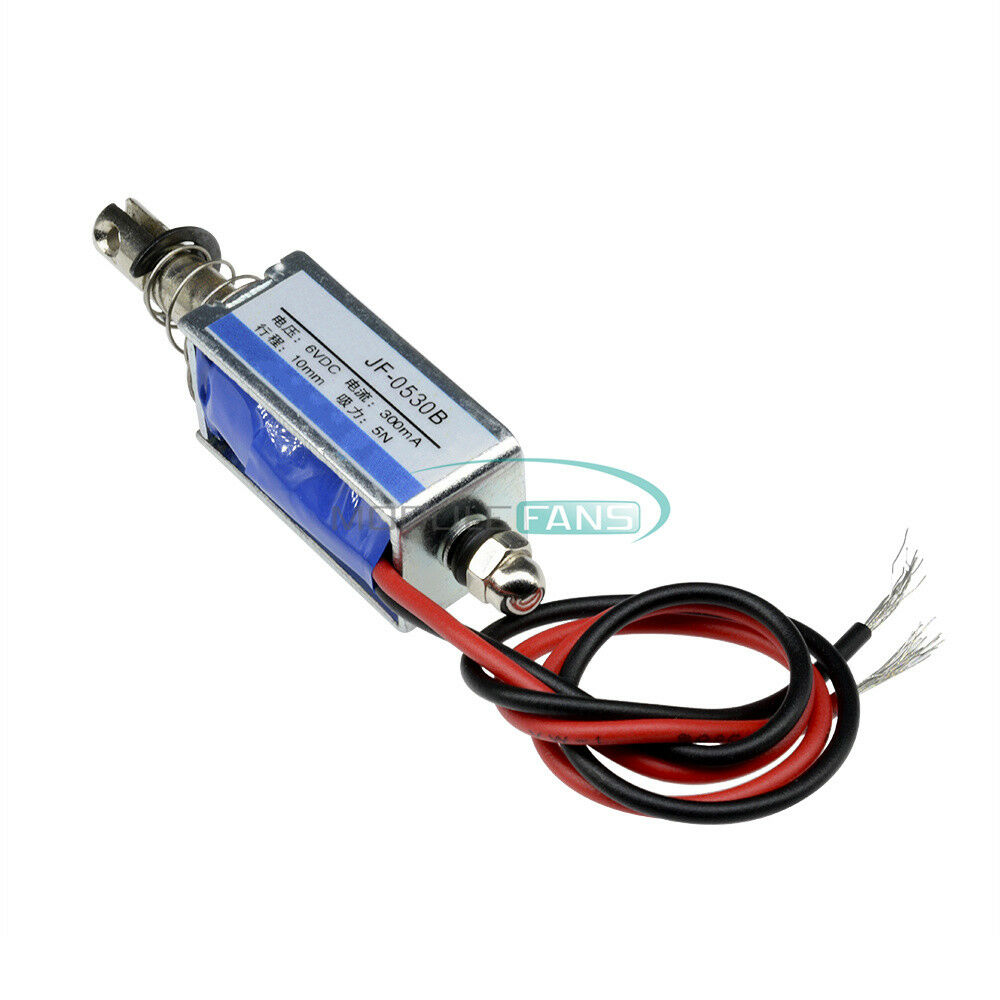 DC6V 300mA Push Pull Type Open Frame Solenoid Electromagnet Reset 5N/10mm