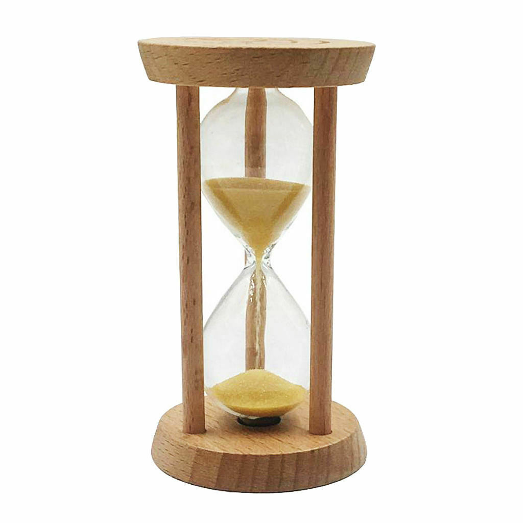 10 minute wooden frame hourglass with yellow sand hourglass home decor