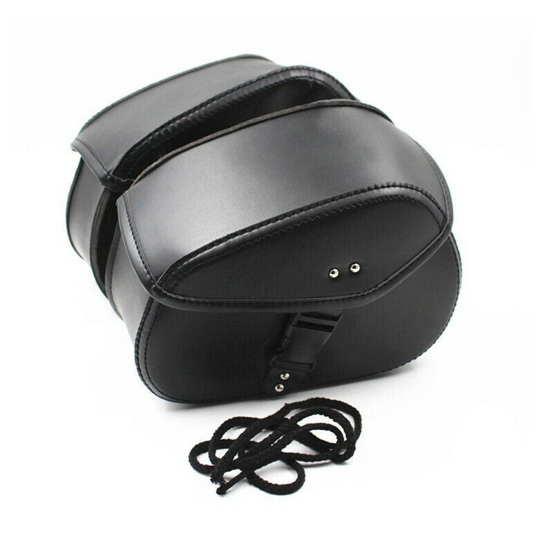 Motorcycle Pit Dirt Bike Pannier Saddlebag Luggage Bags w/ Rain Cover PU Leather