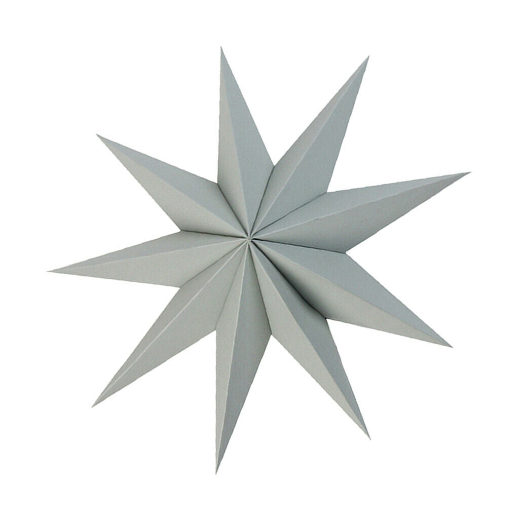 9 Pointed Paper Star Lanterns Ornaments Hanging Birthday Party Supplies Gray