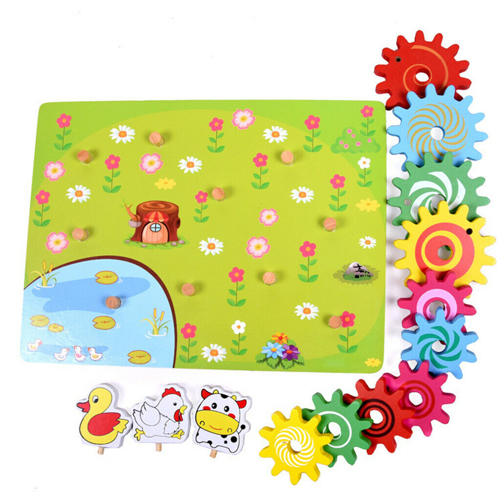 Wooden Gear Animals Assembled   Building Blocks Education Toys