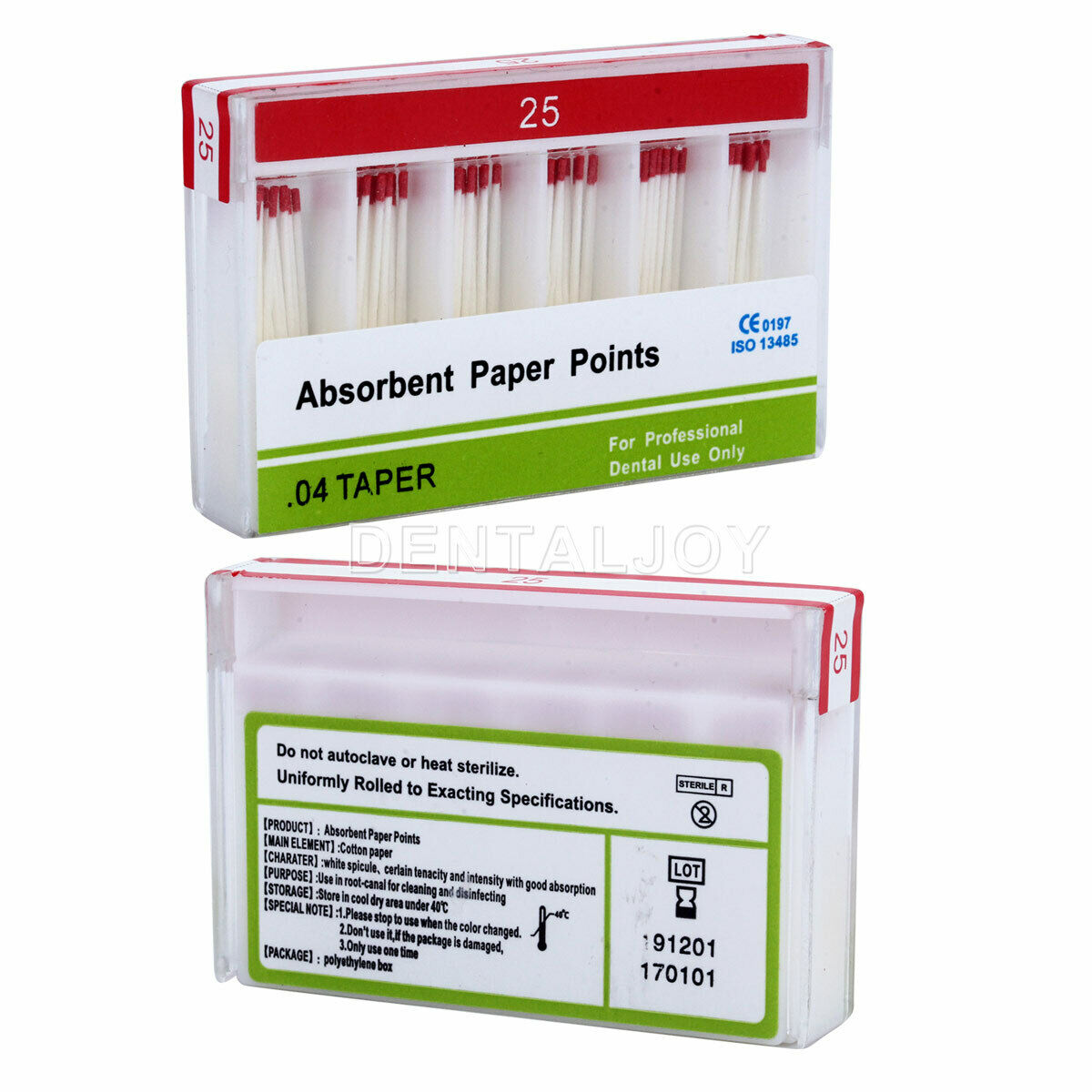 10 Boxes Dental Endodontic Absorbent Paper Points Root Canal 0.04 25# 100PC/BOX