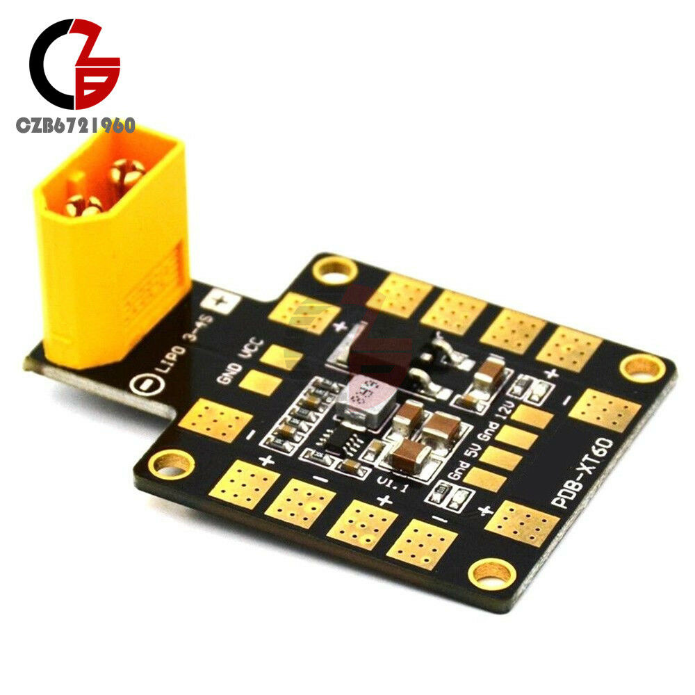 PDB-XT60 Copper Power Distribution Board with BEC 5&12V 3S 4S for RC Multirotors