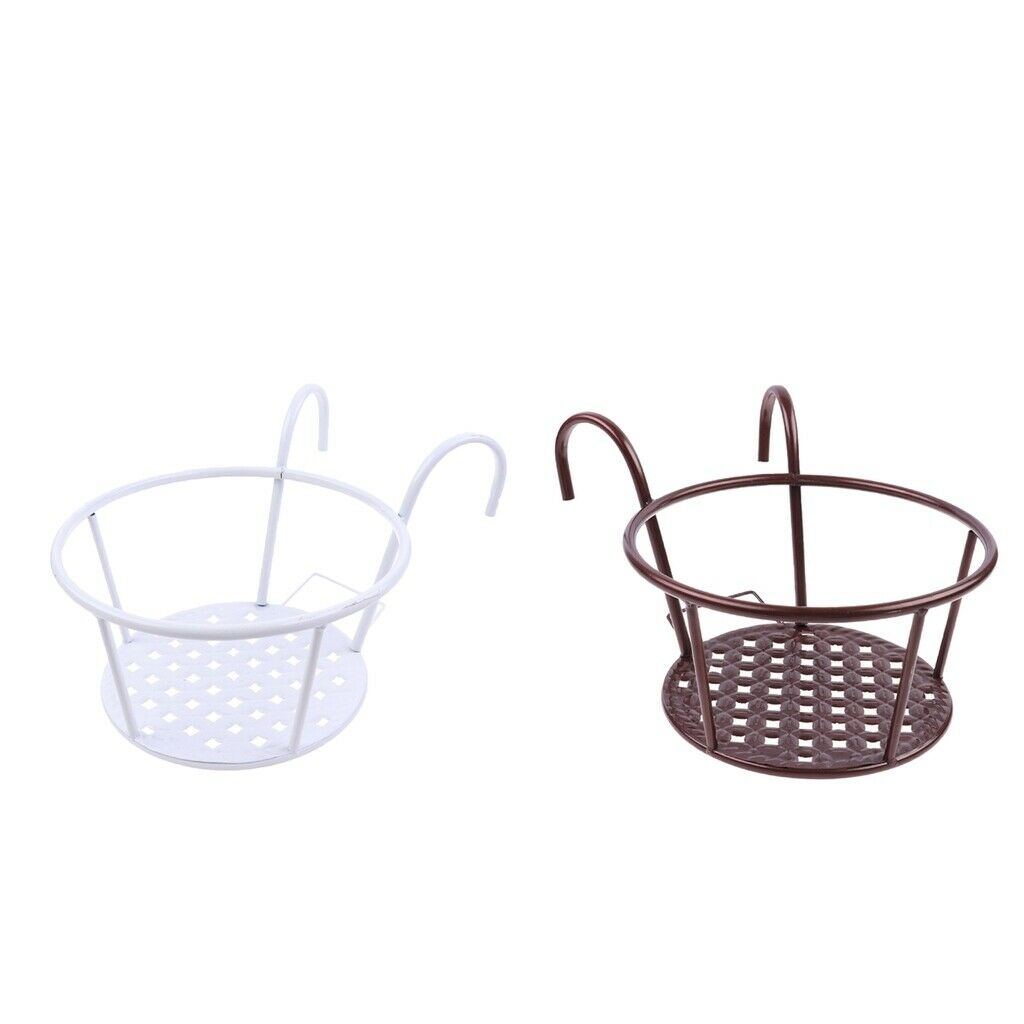 2x Potted Flower Hangin Basket Heavy-duty Planter Holder for Porch 22cn Dia.