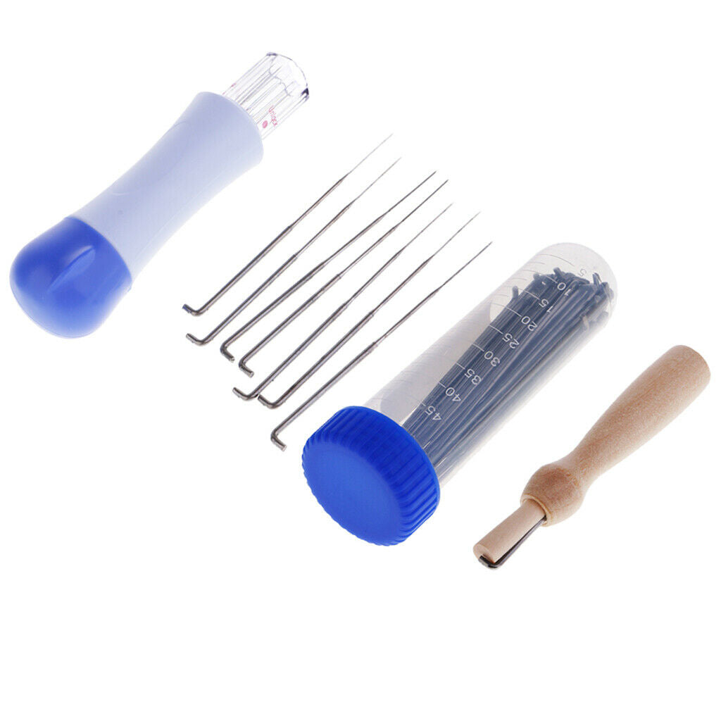 67x Felt Needles with Wooden Handle Felt Pen for Felt Starter Kit