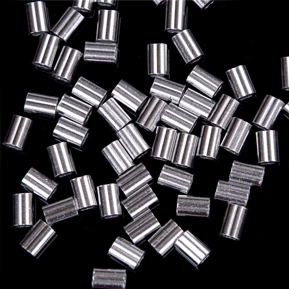 50pcs 1.5mm Cable Crimps Aluminum Sleeves Cable Wire Rope Clip Fitting DD