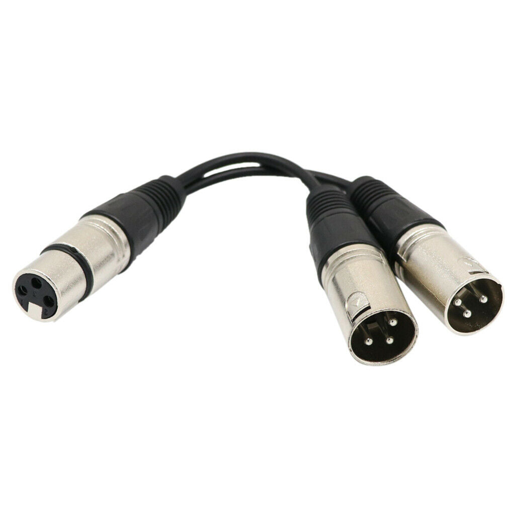 2 Pieces XLR Female to 2 Male Pro Audio Microphone Cable Splitter Cord