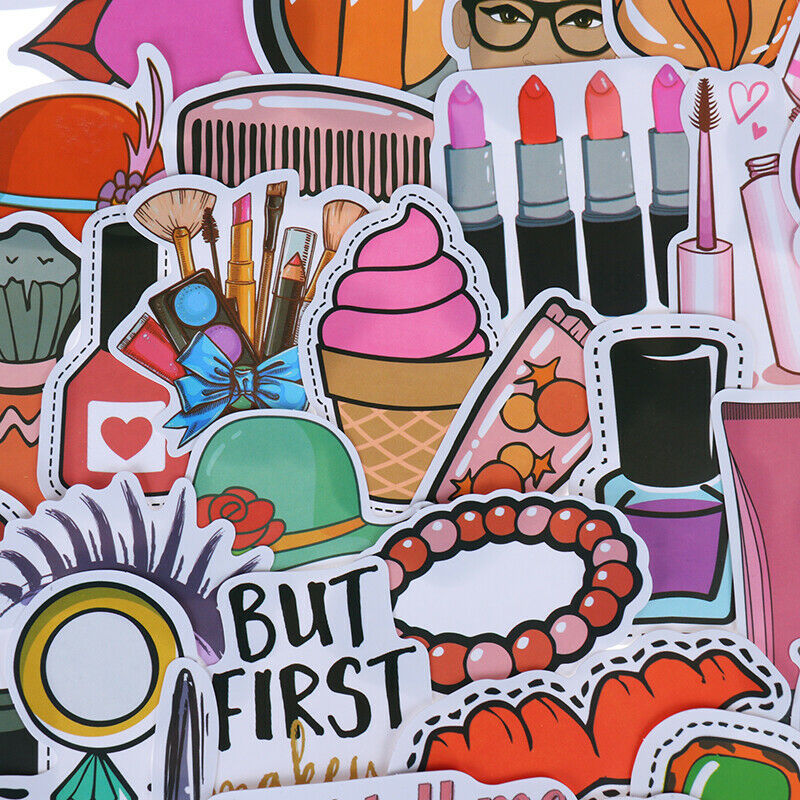 50Pcs Girls Beauty Cosmetics Skateboard Stickers Laptop Luggage Phone Dec XjSJC