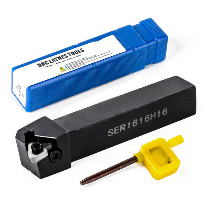 10 Pcs 16Er Ag60 Insert Ser1616H16 Lathe Thread Turning Tool Holder + Wrench