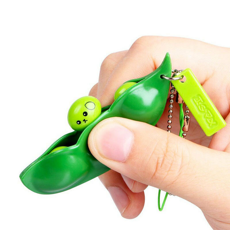 Key Ring Small Peas Stress Ball Shape D’ Bean - New