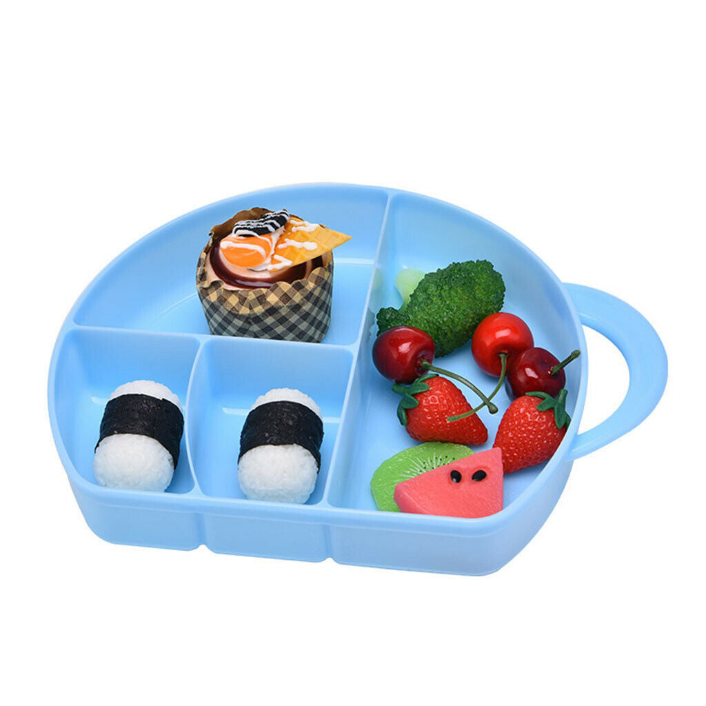 4 Compartment Divided Food Storage Container Boxes for Kids Blue