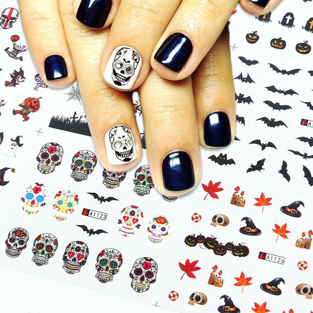 Halloween Nail Art Stickers Skeleton Decals Nails Foil Manicure Decoration