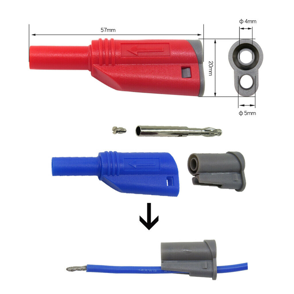 10 Pieces Welding Assembly Multimeter Connector 4mm Stack Safety Banana Plug