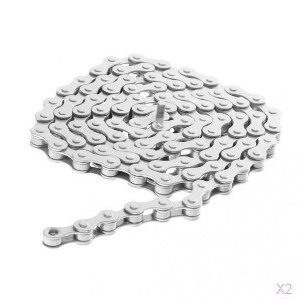 2 Pack Single Speed Bike Chain, 1-Speed, 1/2" x 1/8 ", 96 Links, White - BMX
