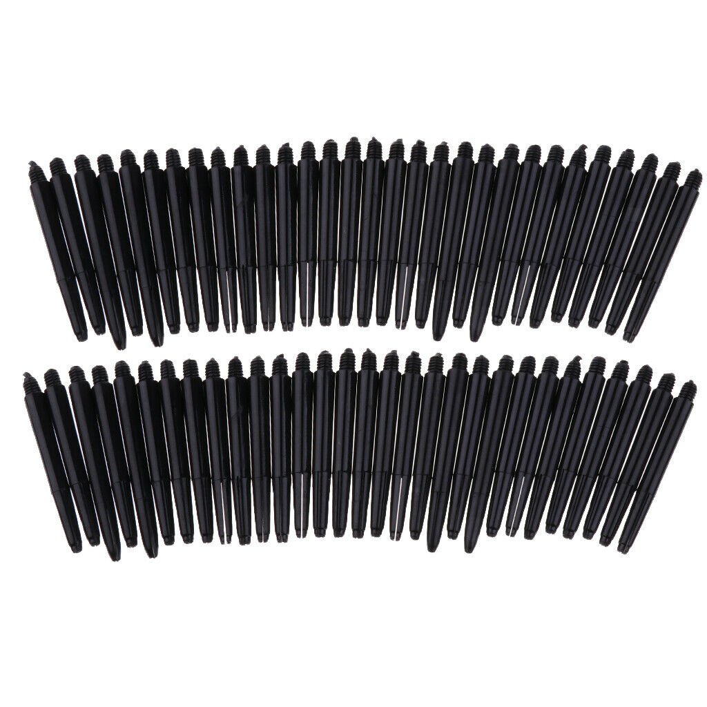 60Pcs Durable Nylon 2BA Thread Dart Shafts Dart Stems Medium 43mm Black