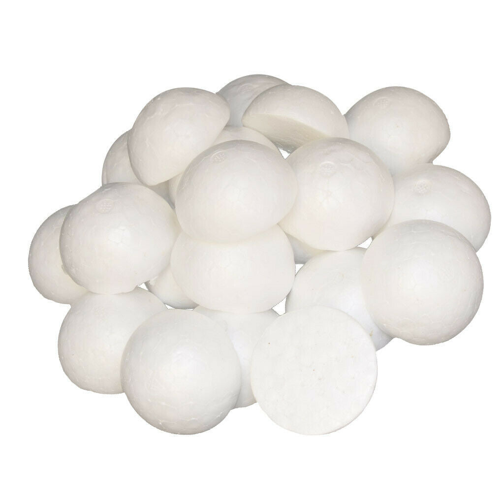 100 Pieces White Semicircular Solid Styrofoam Foam Balls Christmas Decoration